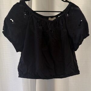 Cynthia Rowley Navy Blue Cut Out Detail Blouse